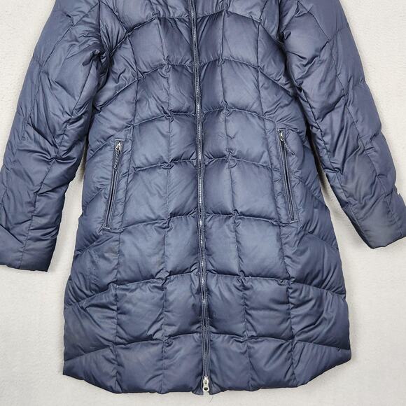 Eddie Bauer Coat Womens Medium Down Puffer Parka EB650 Faux Fur Hood 2-Way Zip - Picture 6 of 14